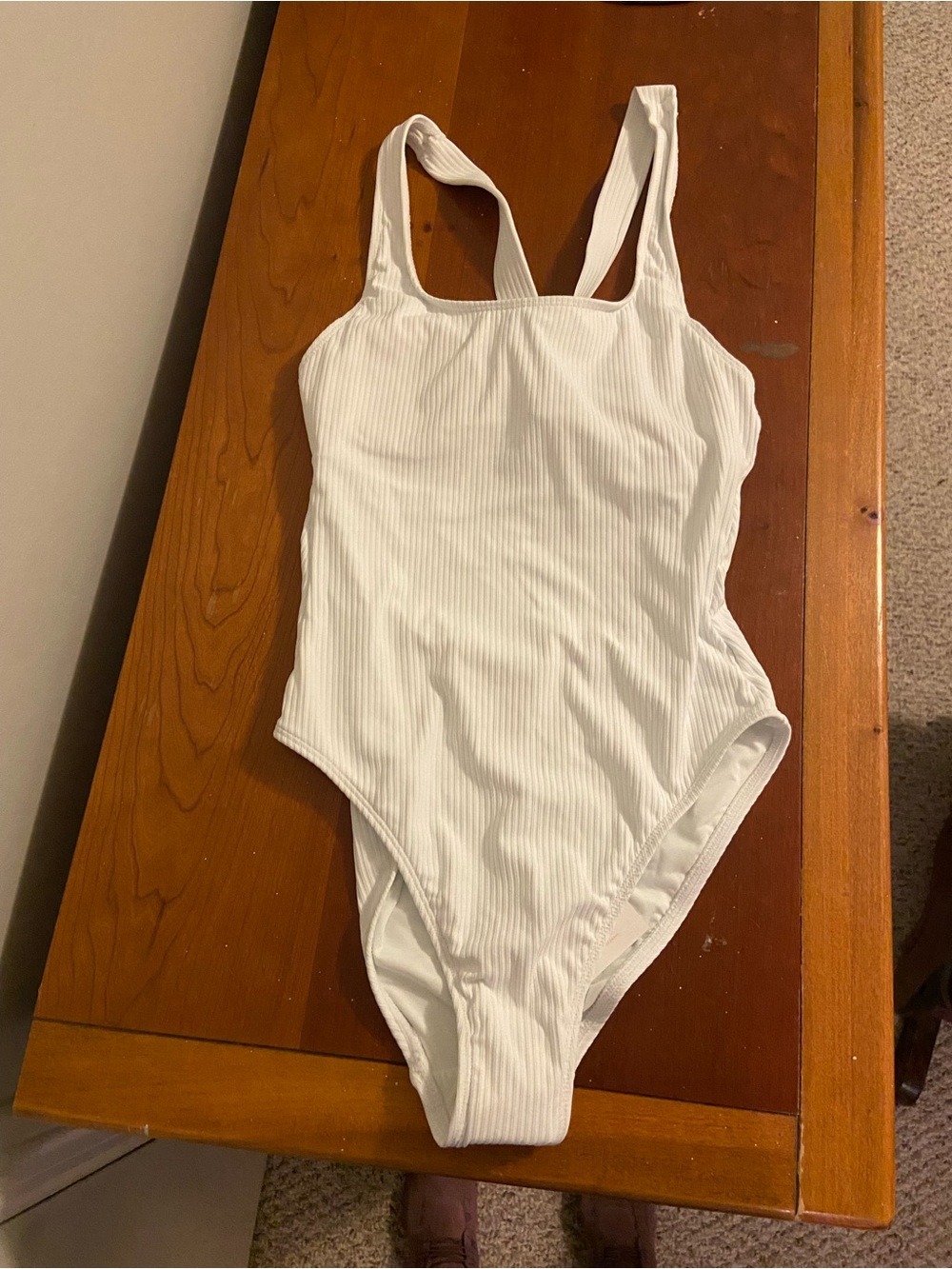 Andie White Ribbed One-Piece Swimsuit